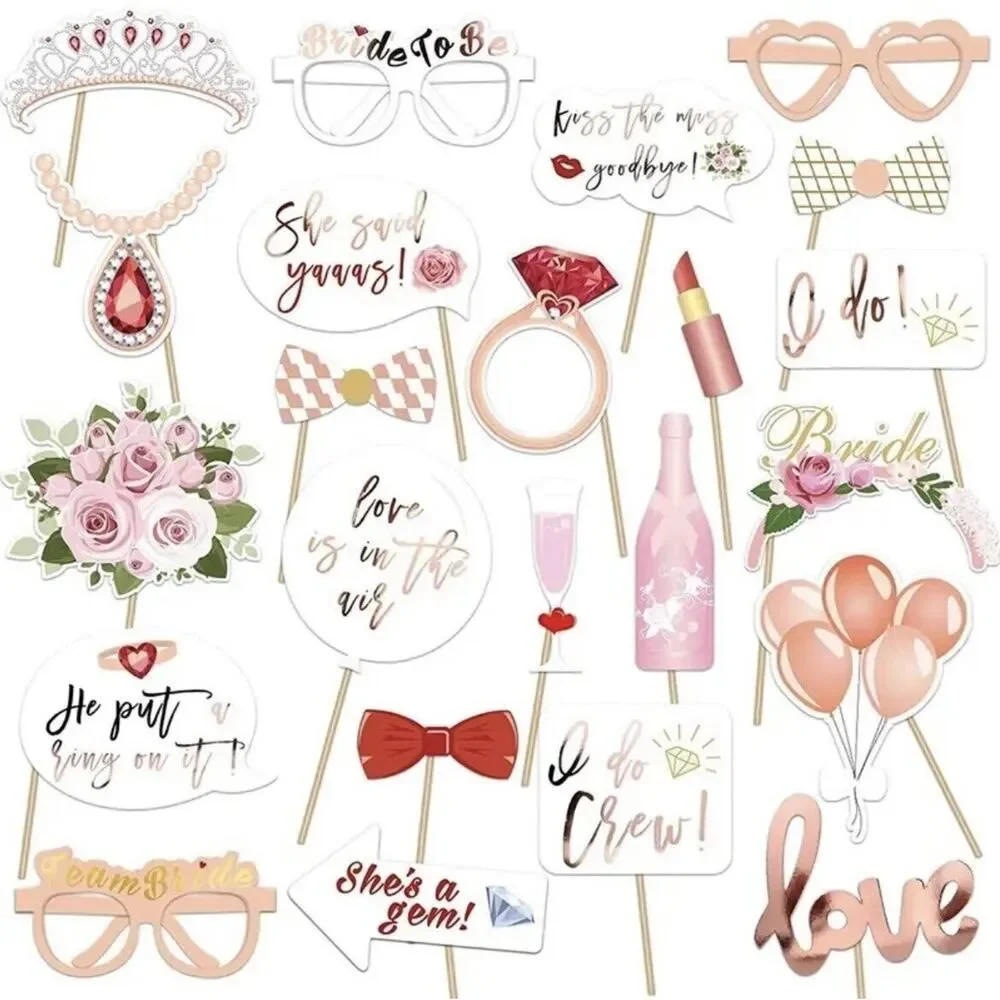 Lot of Bachelorette Bridal Party Decorations Sash Photo Prop Set Banner Balloons